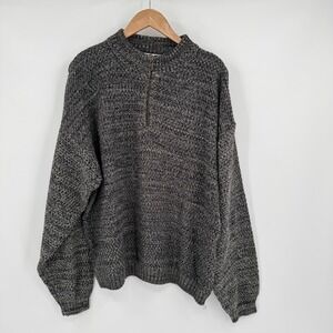 Great‎ Lakes Recreation Grey/Black 1/4 Zip Pullover Knit Sweatshirt Men's XL